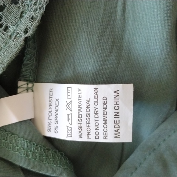 Olive Green Long Sleeve Blouse - Picture 7 of 7